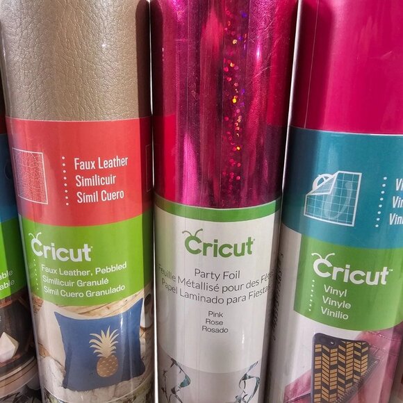 LOT OF 11 Cricut Glitter Vinyl Adhesive Party Foil Faux Leather Iron On NEW - Picture 7 of 8